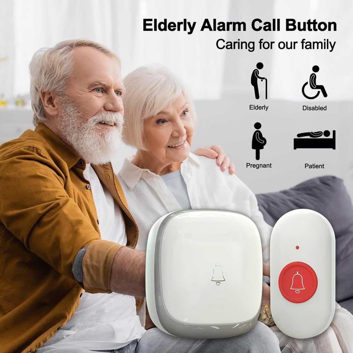 Gigma Bel Wireless Alarm Lansia Multifungsi – Anti Air dengan 36 Nada untuk Rumah dan Rumah Sakit