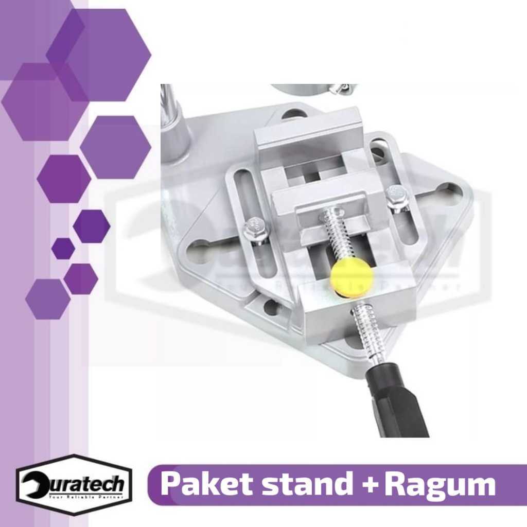 New Cykat Paket Stand Drill Mesin Bor Tangan + Drill Press Vice Meja Alat Jepit - Paket Stand Duduka