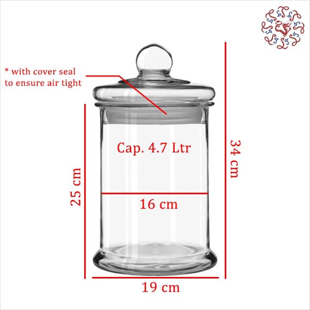 Libbey Glass Food Canister/ Jar / Toples Makanan Kaca 4.7 Liter