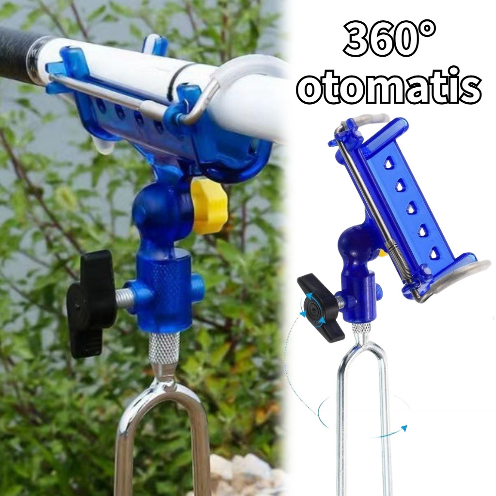 Bracket Dudukan Joran Pancing Adjustable 360 Derajat Bahan Stainless Steel/Cagak Joran Pancing
