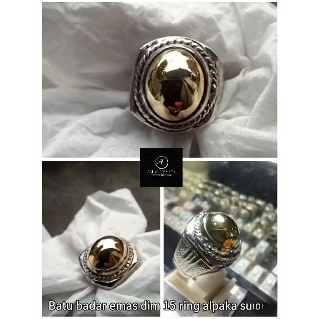 cincin batu badar emas dim 15 ring alpaka super elegan