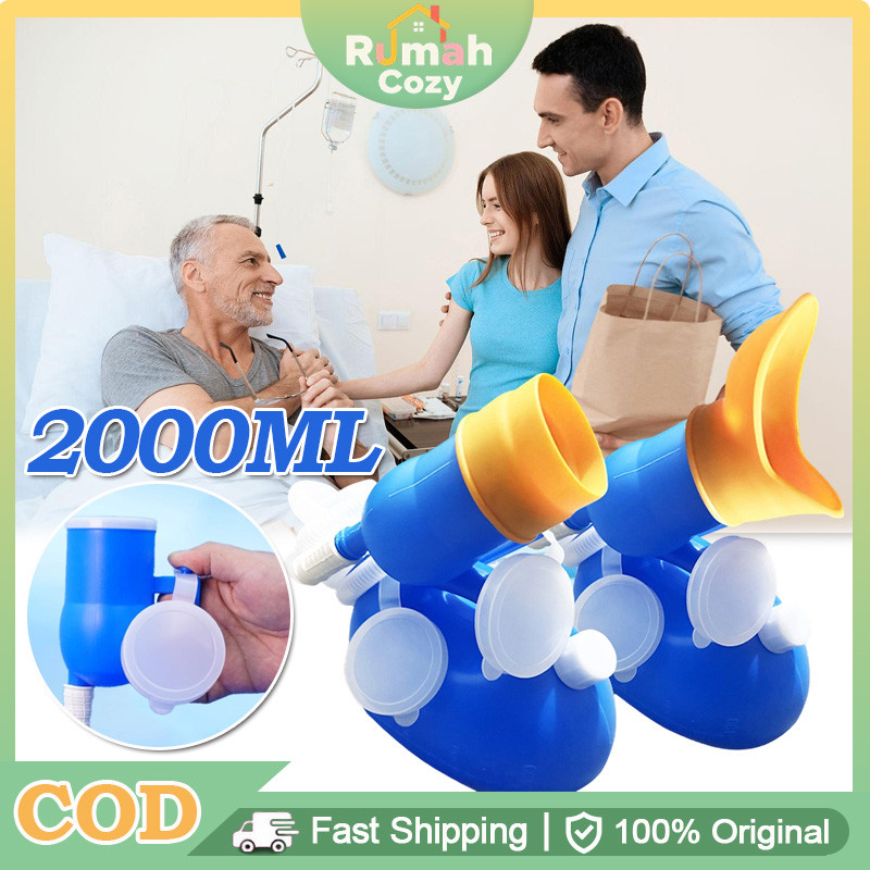 Urinal Plastik Tutup Berujung Ganda Pispot Wadah Kencing Wadah Urine Urin Kapasitas Besar Pispot Uri