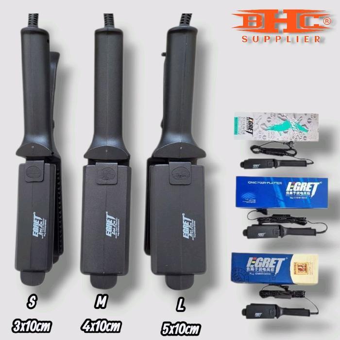 Pelurus Rambut Catokan Egret / Bailu Catok Pelurus Rambut Original Curly Sisir Straightener - L = BE