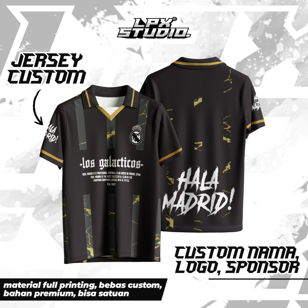 Jersey Fantasy Real Madrid Logo Bordir | Jersey Vintage | Jersey Klasic | Jersey Madrid Retro