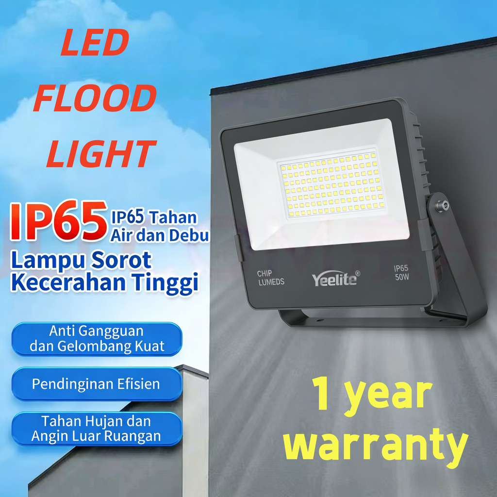 Yeelite - YKC TG 05E 3 Color LED Flood Light / Lampu Sorot / Lampu Tembak Cahaya Putih/Kuning SNI Ga