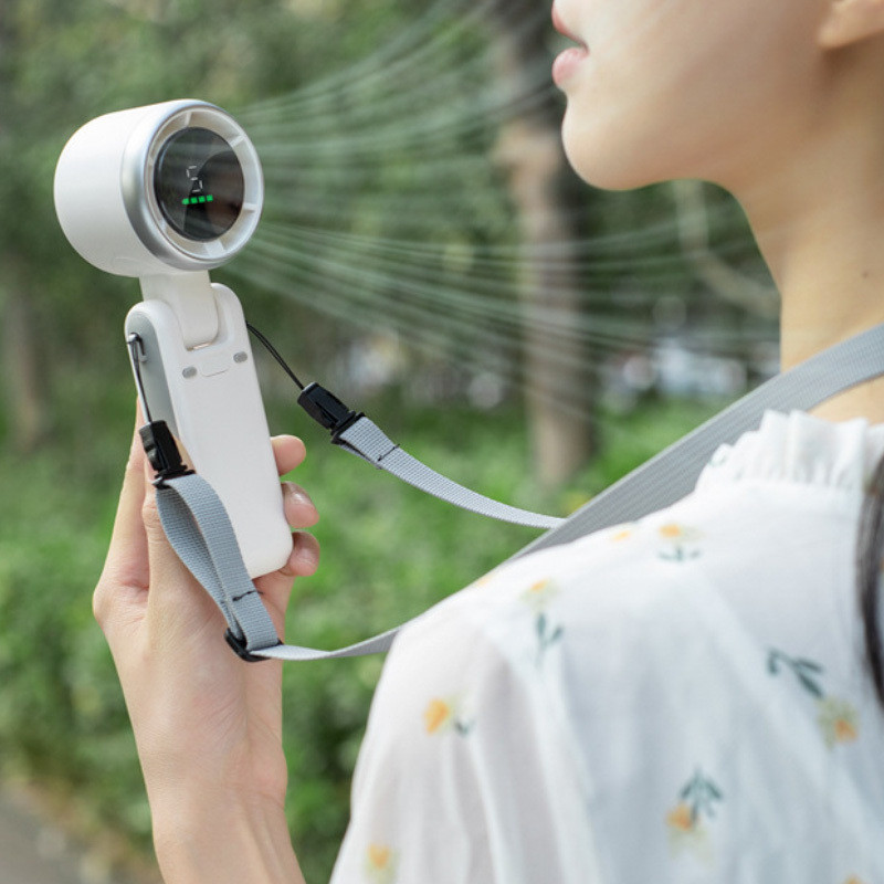 Hand-held Folding High-speed Turbo Fan 2024 New Portable Hanging Neck Outdoor Violence Wind Desktop 