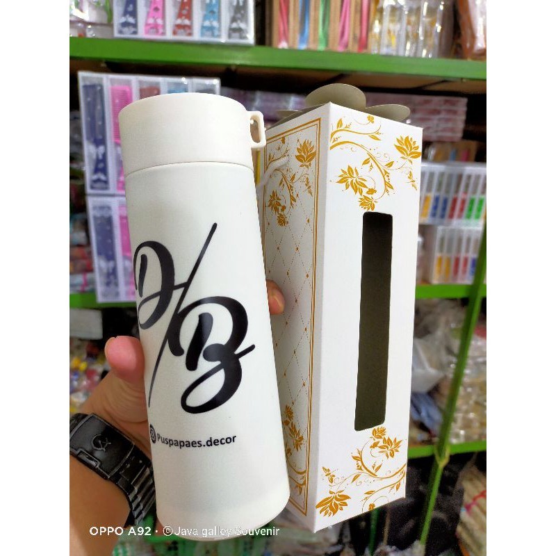 Botol Kaktus Sablon Kaca 420ml + Box