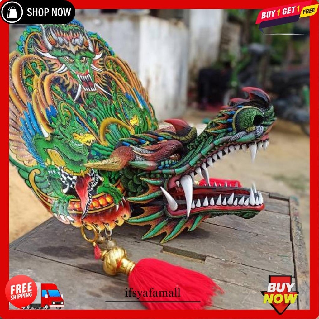 sEs Flas Sale Barongan |Barongan Versi Devil Full Kayu Asli Bonus Kemul Panjang Mahkota Tinggal Paka