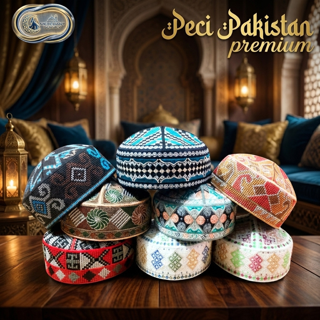 Peci Pakistan Bordir, Peci Pakistan Premium Full Bordir