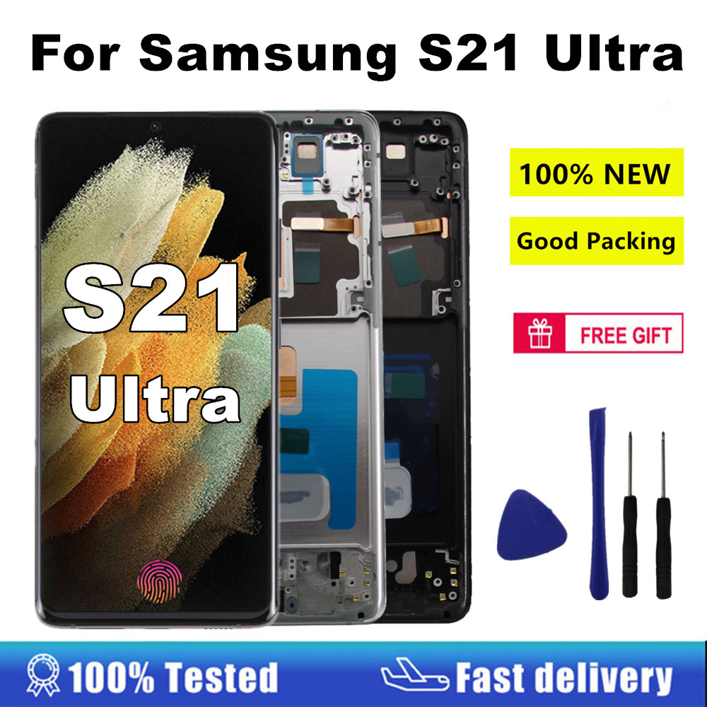 AMOLED S21 Ultra Screen For Samsung Galaxy S21 Ultra 5G LCD splay Tou Screen gitizer For Samsung S21