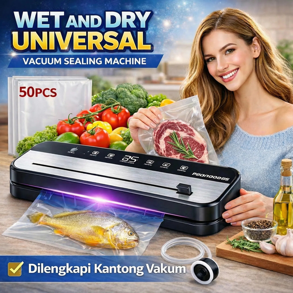 COD 2026 Vacuum Sealer Makanan Portable Mesin Vacuum Frozen Food Untuk Makanan Basah dan Kering MESI