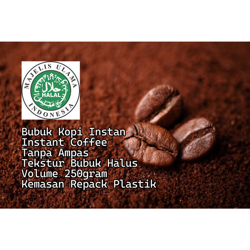 kopi instan bubuk 250gram tanpa ampas