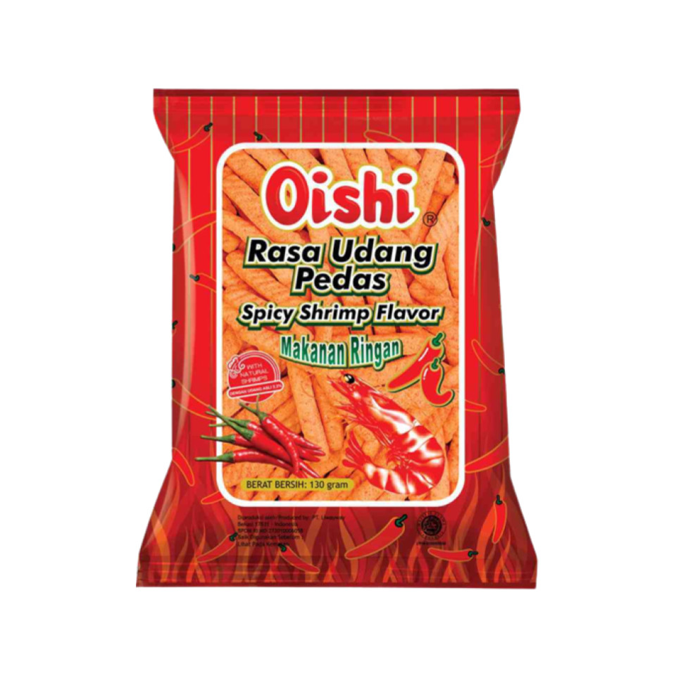 Oishi Snack Rasa Udang Pedas 130 gr