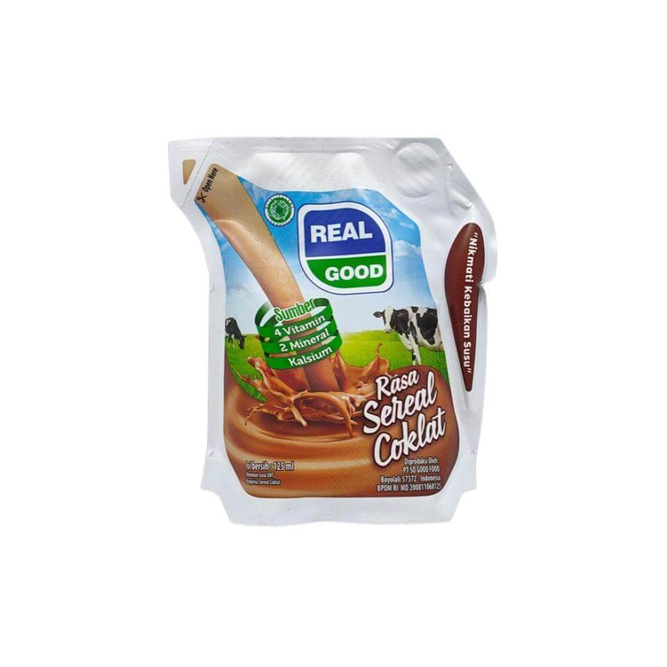 Real Good Susu UHT Bantal Cokelat 125 ml