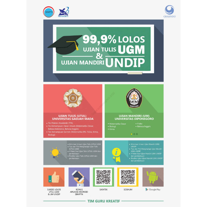 99,9% LOLOS UJIAN TULIS & UJIAN MANDIRI UGM UNDIP IDO100 Creative Idea