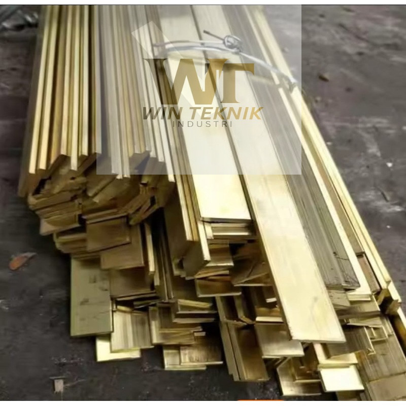Plat strip kuningan 3 mm x 20 mm x 260 mm - Plat kuningan strip