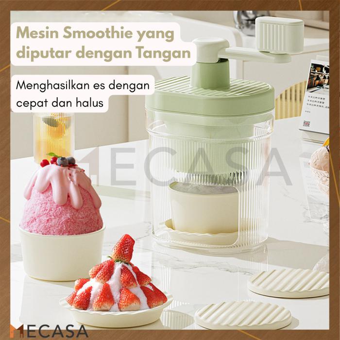 Alat Serut Es  Set Lengkap Penghancur Es Halus Manual Portabel Mesin Smoothie Tangan Ice Shaver Mach