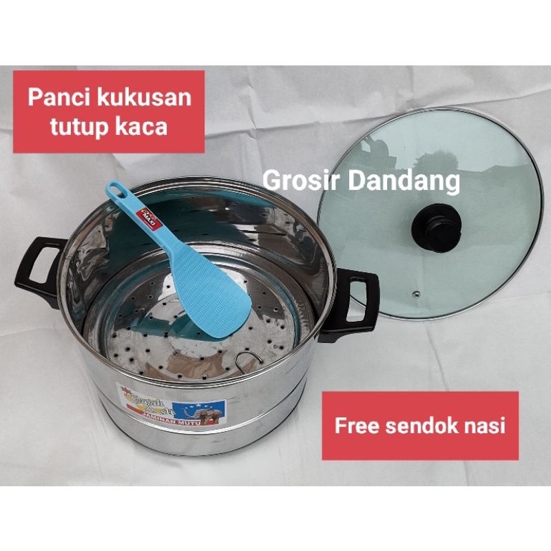 Panci Kukus Nasi tutup kaca