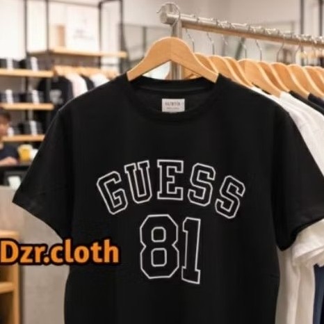 COD Baju Kaos Pria Wanita Kaos Hitam Guess Premium