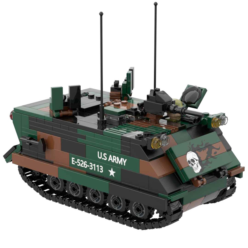 M113 Armdred Personnel Carrier APC 1.5 Wide Track Military Building Blocks Toy Bricks Set Armored Ve
