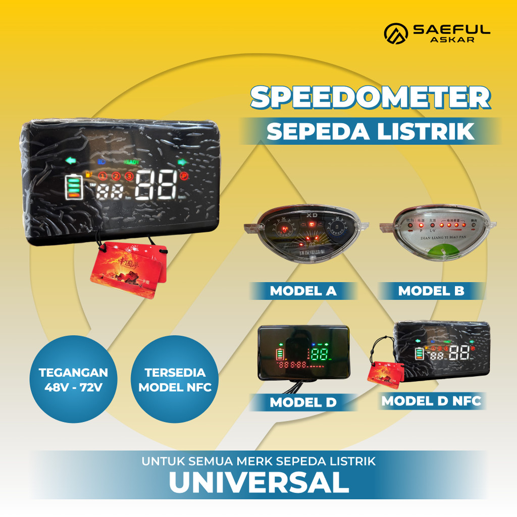 Indikator Display Speedometer Sepeda Listrik Motor Listrik 48V 60V 72V