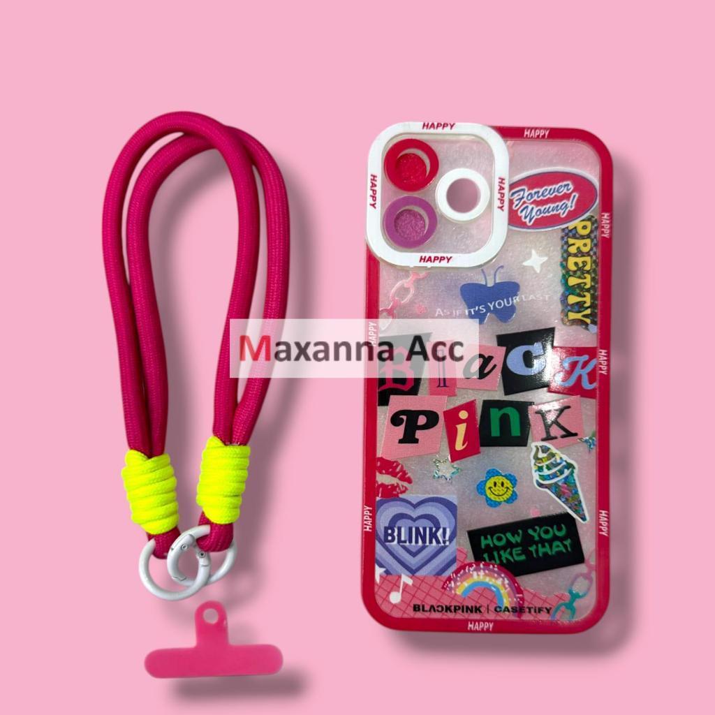 [MAXANNA] [ OPPO A3S | A5S | A7 | A12 | A15 | A15S | A16 | A17 ] CASE BENING CORAK + GANTUNGAN HP