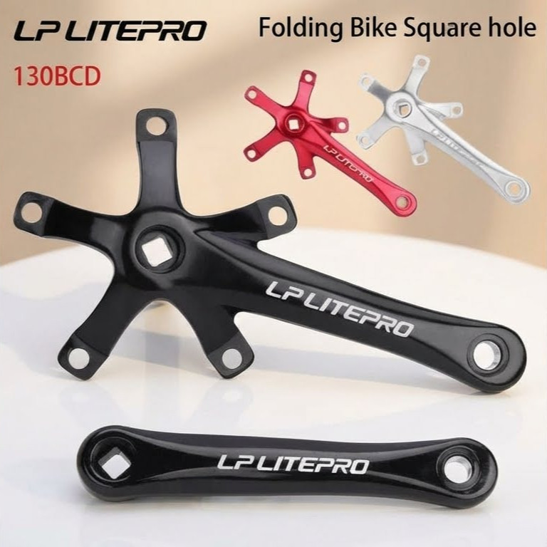 Litepro Crank Kotak BCD 130 Square Taper BB Sepeda Lipat Roadbike Komponen Crankset 130bcd Alloy