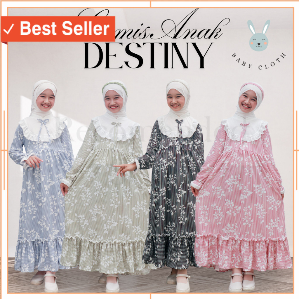 Fashion Anak Baju Lebaran Murah / GAMIS ANAK DESTINY SMLXL BABY.CLOTH35 UNTUK UMUR 3-14 TAHUN GAMIS 