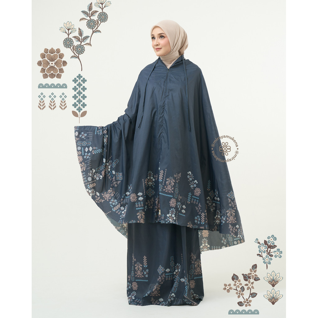 Mukena Compact Miraya Florette Navy