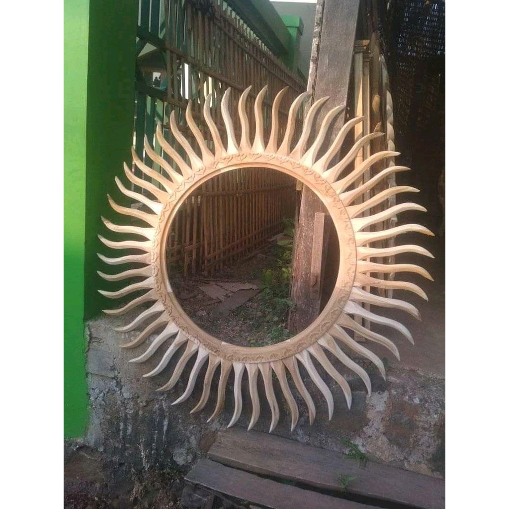 Pigura Kaca Matahari Jati Mentahan hrg pengrajin FNM0717 FG2