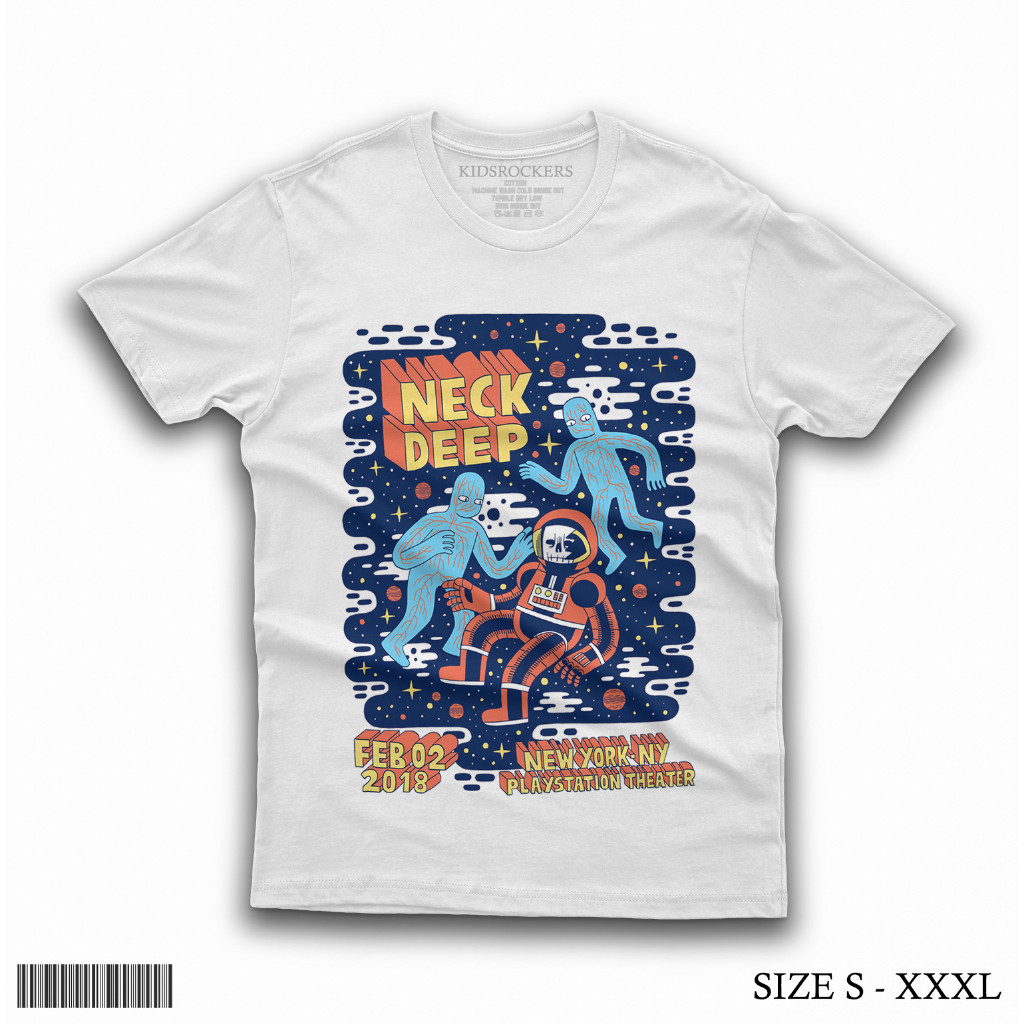 Baju Kaos Anak Neck Deep White l Bahan Cotton Combed Adem Cocok Untuk Anak l Unisex S-XXXL
