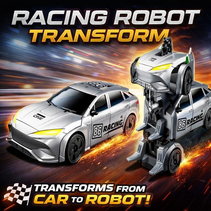 Mainan Robot Mobil Balap Transformasi Otomatis Racing Car Berubah Jadi Robot untuk Anak