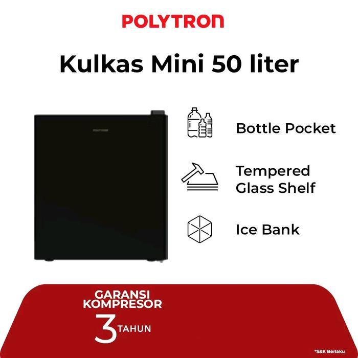 POLYTRON Kulkas Mini 1 Pintu 50 Liter PRH-51 X/R