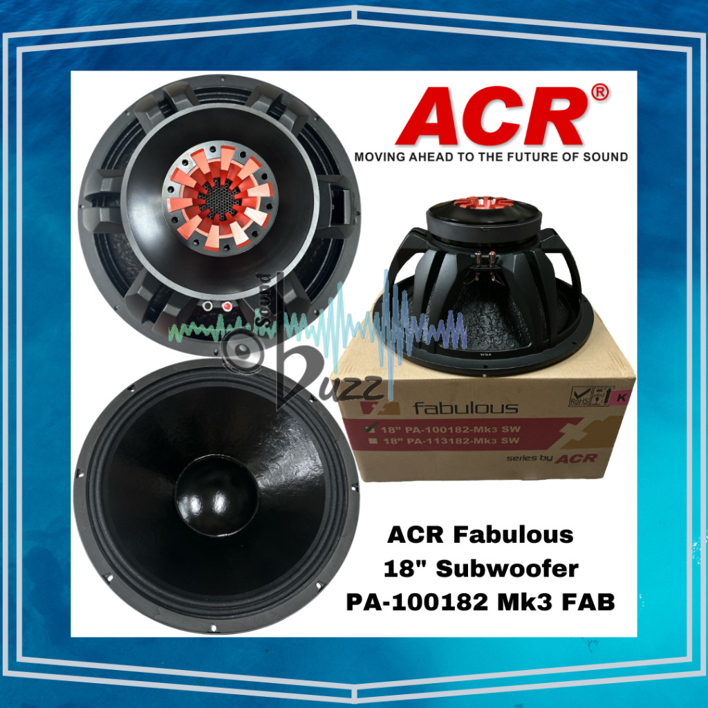 Speaker 18 inch Fabulous Series by ACR 18" PA 100182 Mk3 FAB Subwoofer ACR Fabulous 18 inch