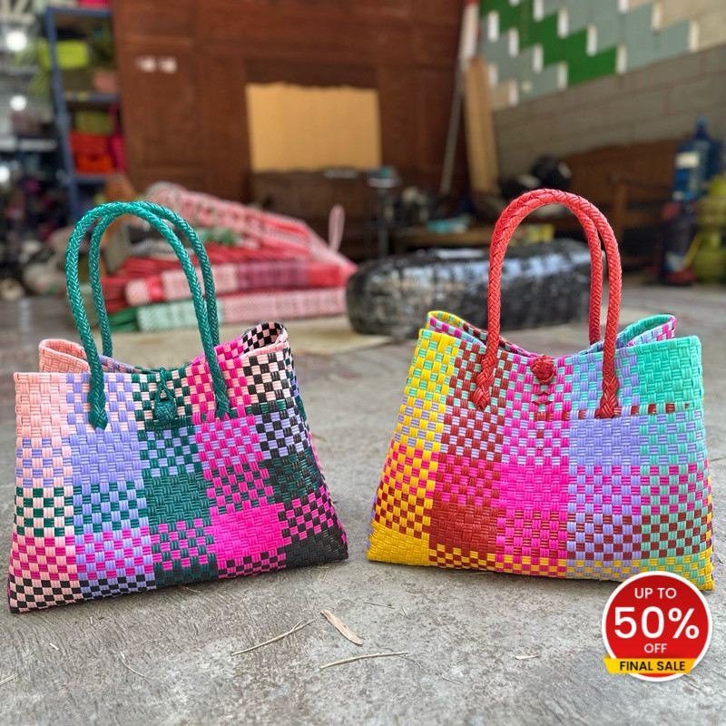 Tas Jali Jumbo Warna Warni XXL Muat Beban 12Kg - MAJID TAS HANDMADE