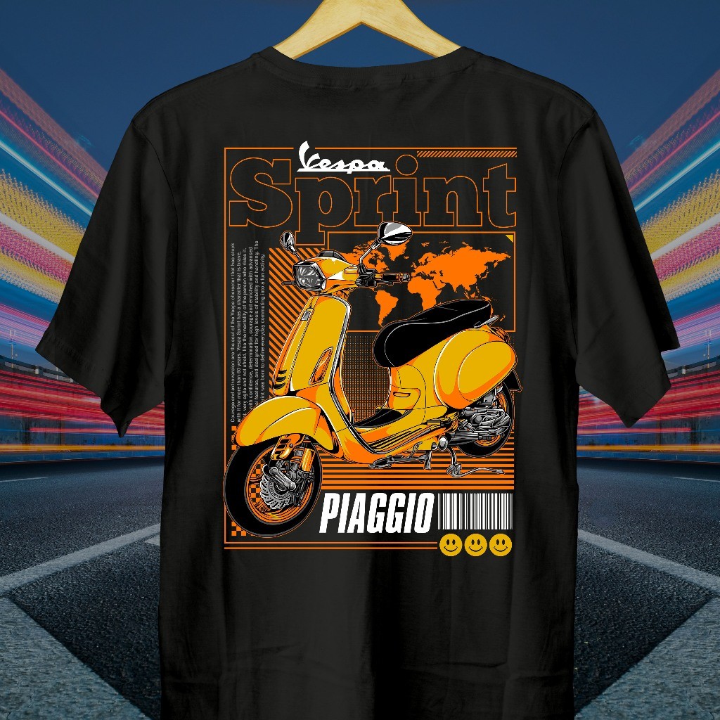 Kaos Motor Vespa Matic Sprint 150 // Kaos Vespa Matic // Baju Vespa Matic // Vespa avery clothing
