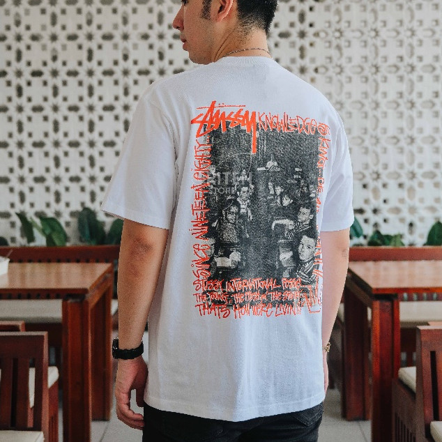 Stussy Classroom Tee White Original / Baju Kaos Stussy Authentic Kaos Unisex