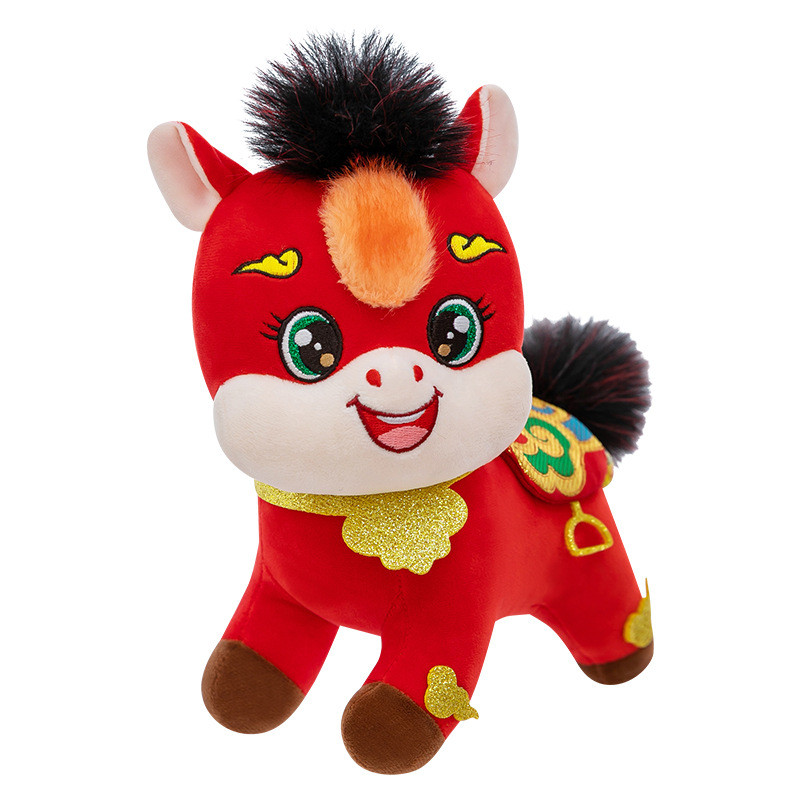 Mainan Plush Maskot Tahun Kuda Boneka Kuda Mainan Plush Zodiak Cina