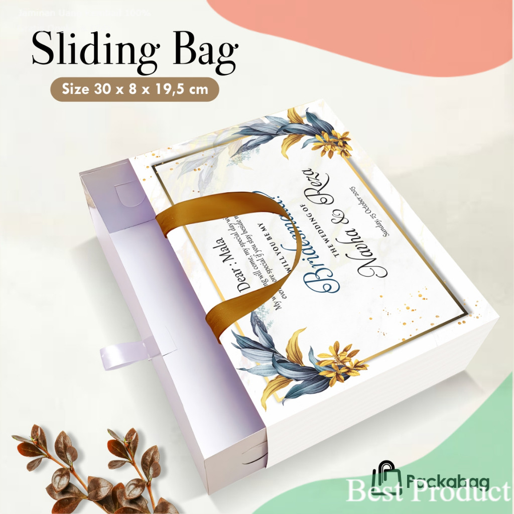 PAPER BAG PREMIUM + SLIDING BOX – EKSKLUSIF HAMPERS, WEDDING, BRIDESMAID & LEBARAN/ Ungu Lavender Pi