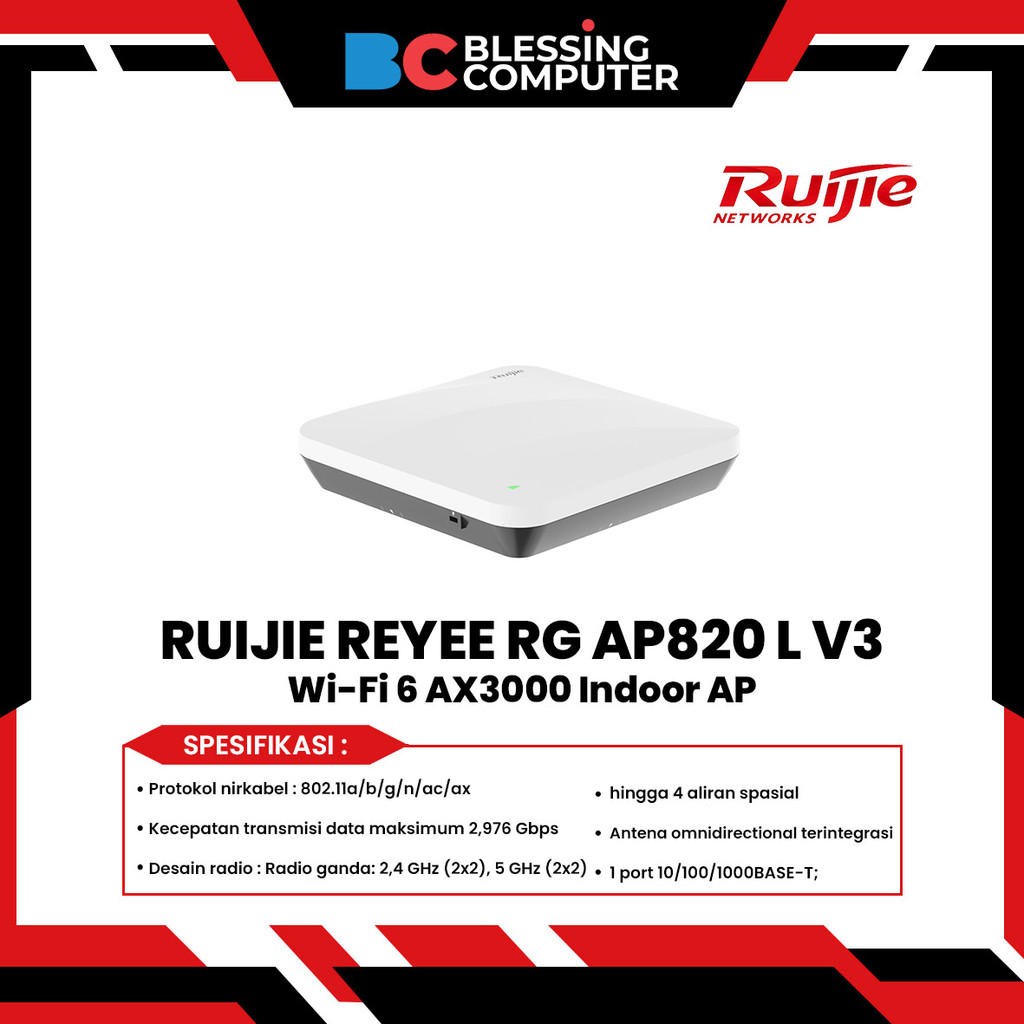 RUIJIE REYEE RG AP820 L V3  Wi-Fi 6 AX3000 Indoor AP