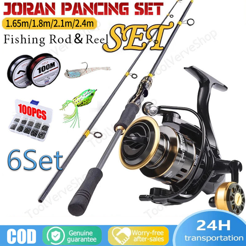 DAIWA joran set lengkap Full Set 1.65-2.4m BaitCasting Mancing SET Ultra Light M Carbon Fiber Untuk 