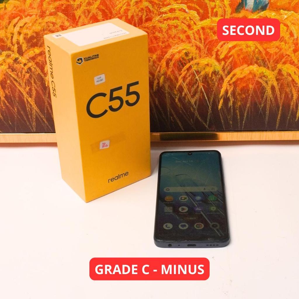REALME C55 8/256 GB GRADE C - MINUS HP SECOND SINAR MUTIARA CELL
