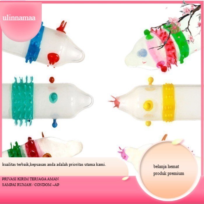 Ready promo grand opening kualitas terbaik~ap Kondom Bergerigi Elastis  Silikon Penggeli silikon ger