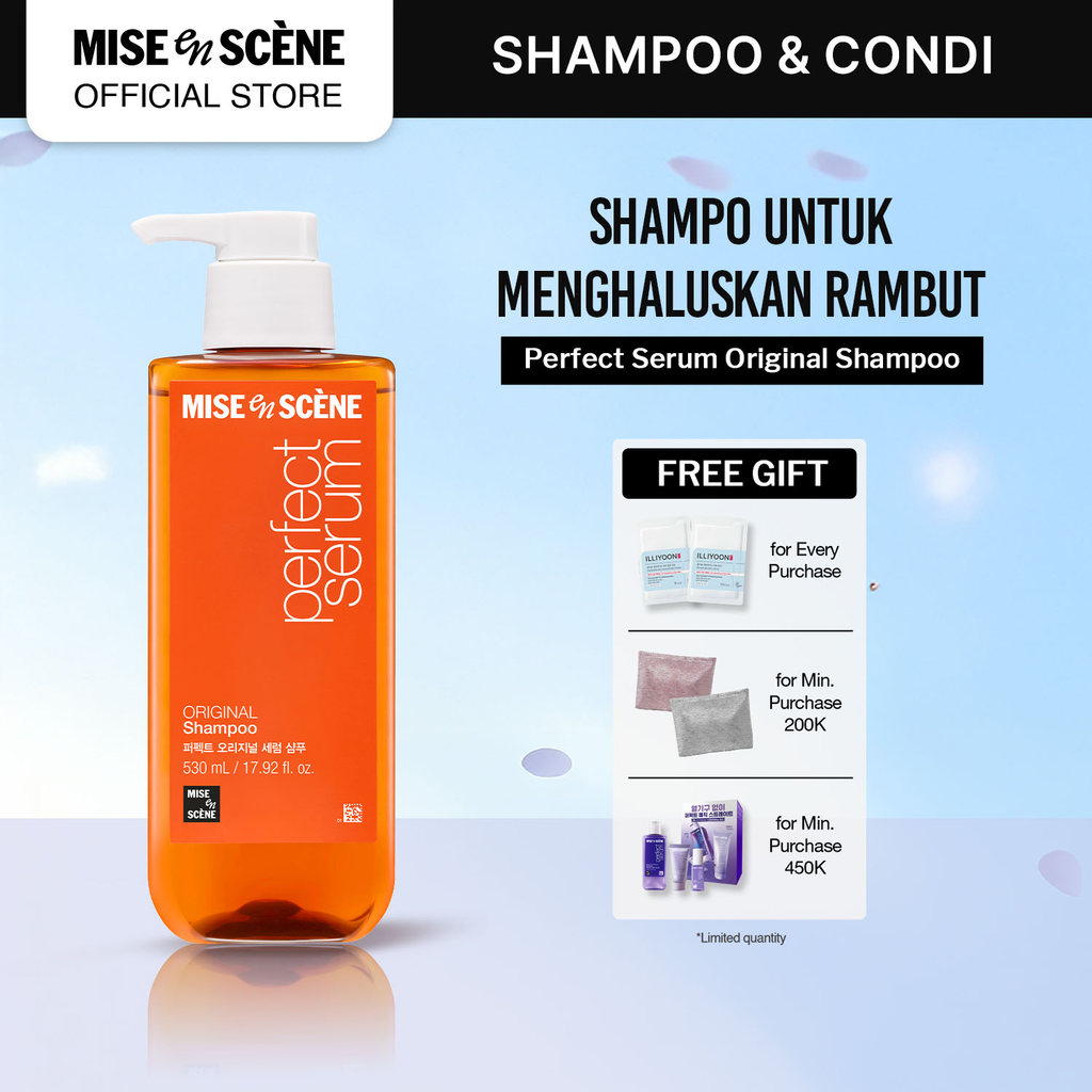 mise en scene Perfect Serum Original Shampoo 530ml - Shampoo Rambut Rusak Melembutkan Tanpa Kusut An
