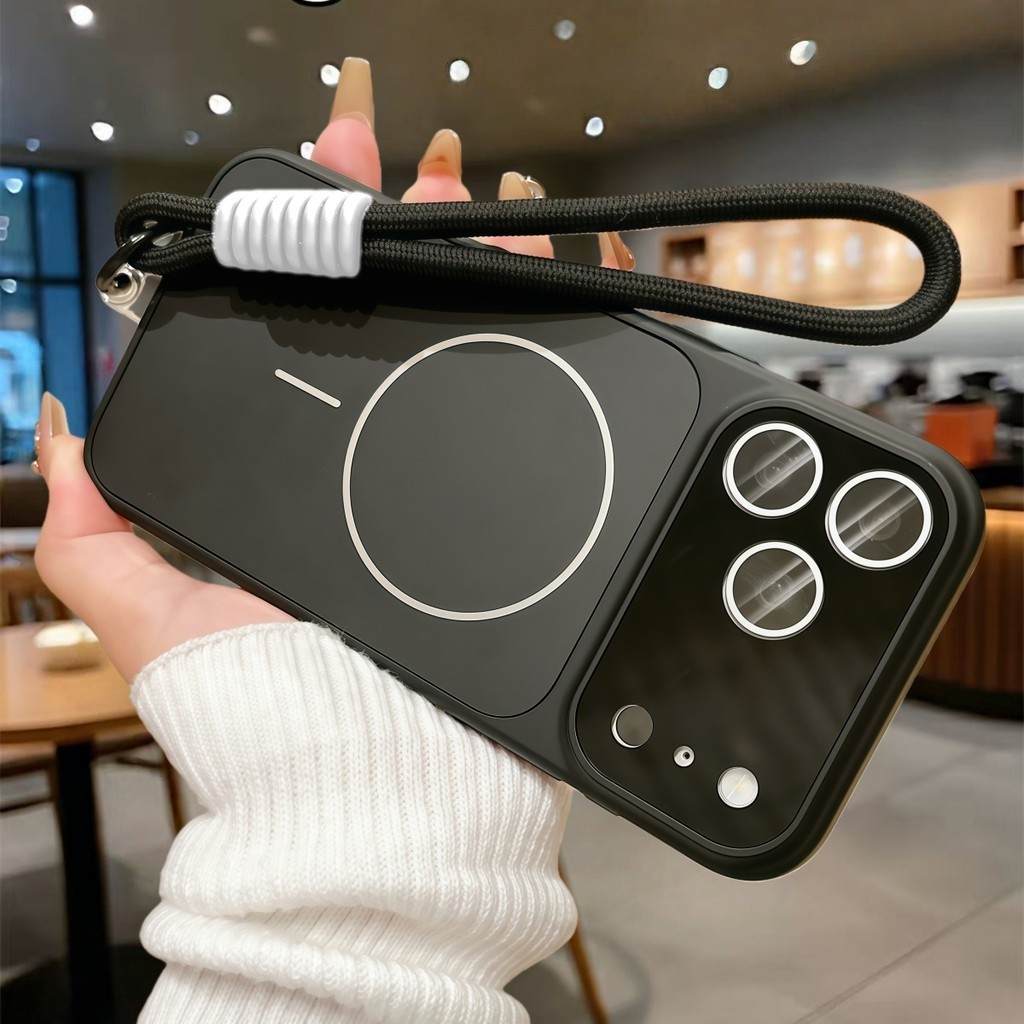 Lanyard Casing detik mirip jadi iphone 17 MagGlass Magnetic case compatible with iphone case 11 12 1