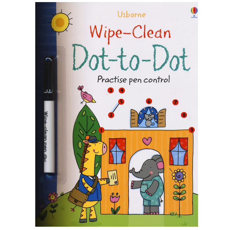 [ABCKIDS] Dot-to-dot (Wipe Clean Books) Practise Pen Control FREE SPIDOL - Write and Wipe Book Learn