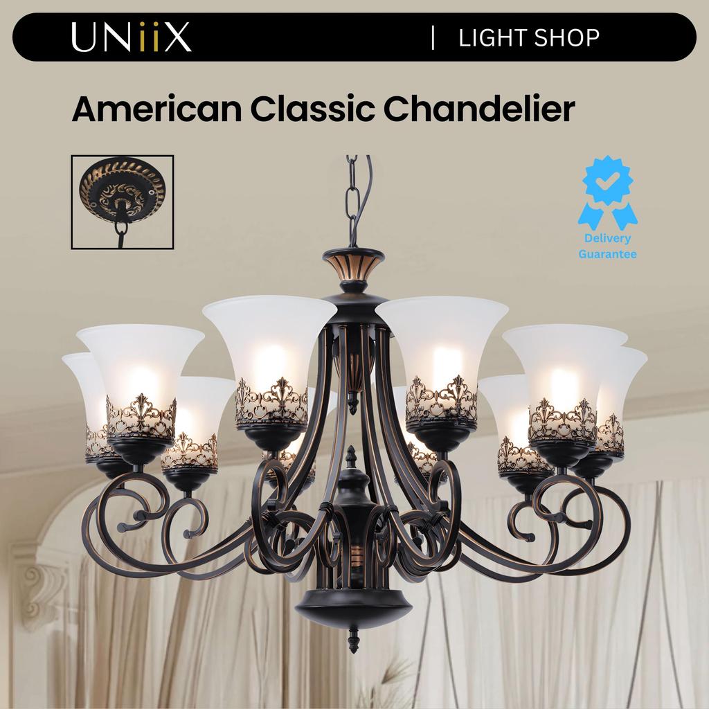 UNiiX - LG8412 | Lampu Gantung Ruang Tamu Lampu Gantung Hias Lampu Gantung Model Amerikan Klasik Lam