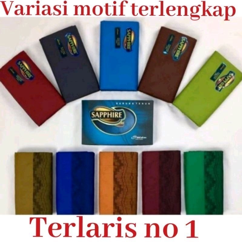 Sarung Sapphire Dewasa Hitam Putih Variasi Tenun Premium Sholat Pria Nyaman Lembut Grosir Ecer Murah