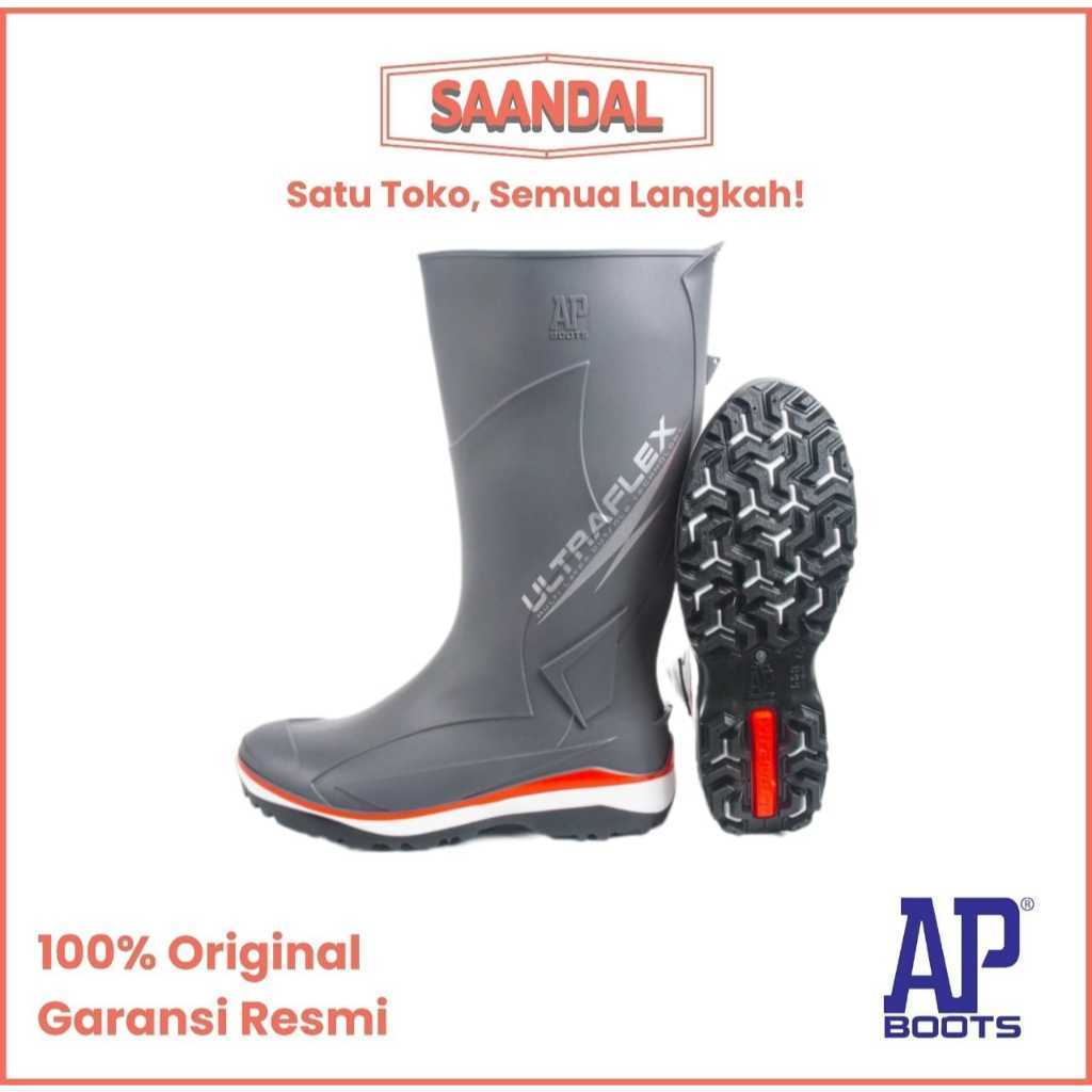 MASSRUSS - Safety Sepatu Boots Lentur Karet Hijau Abu-abu Perikanan Perkebunan terbaru
