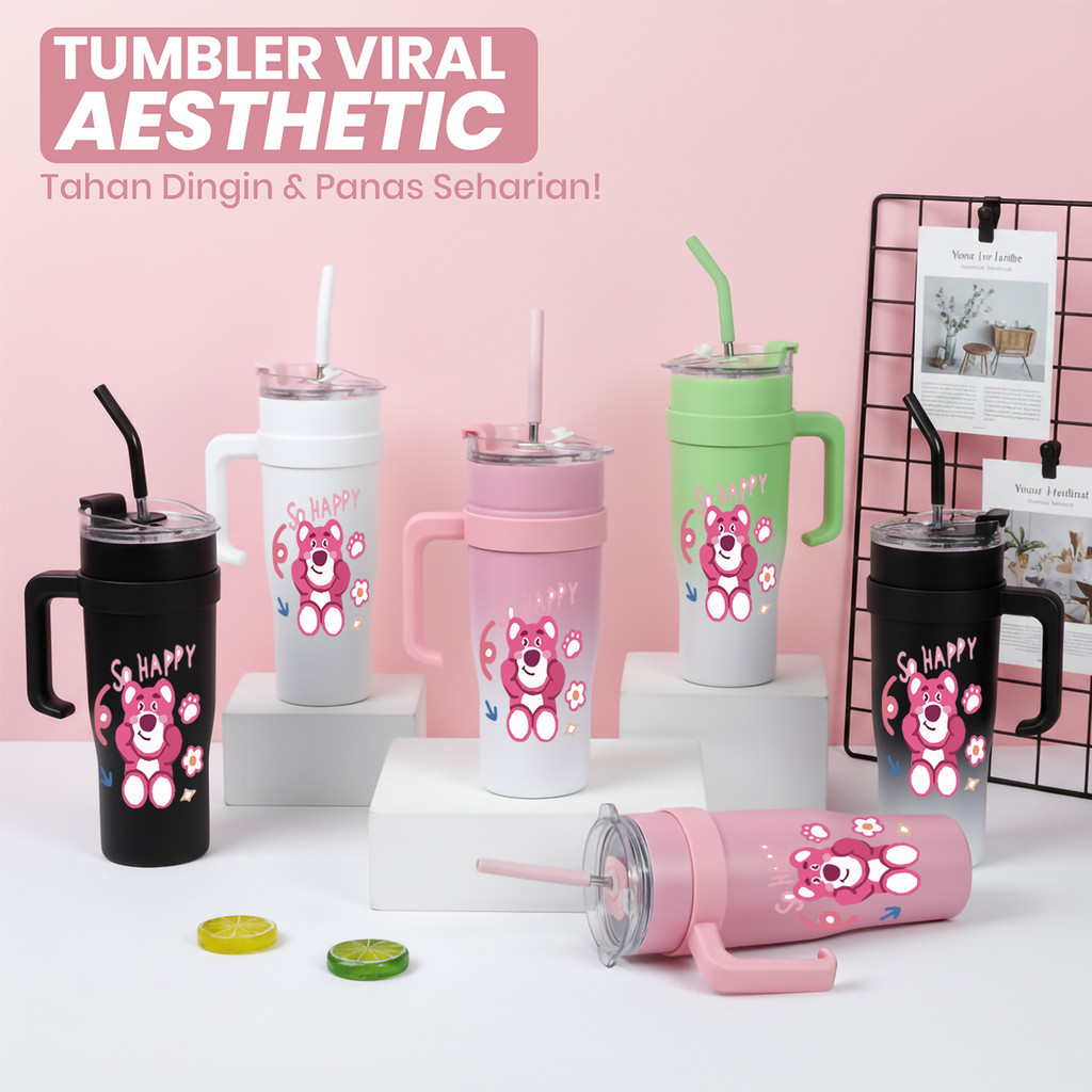 Tumbler Botol Air LOTSOO Tahan Lama Tumbler 1200ml tahan panas dingin Tumbler Minum Bisa COD